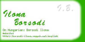 ilona borsodi business card